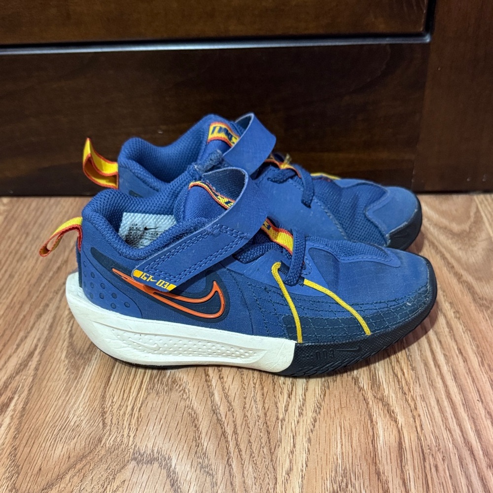 Nike GT Cut 3 SE Blue Sneakers with Orange & Yellow Accents